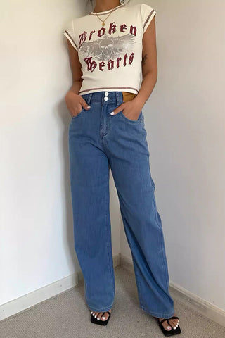 Classic High Waisted Jeans Pants