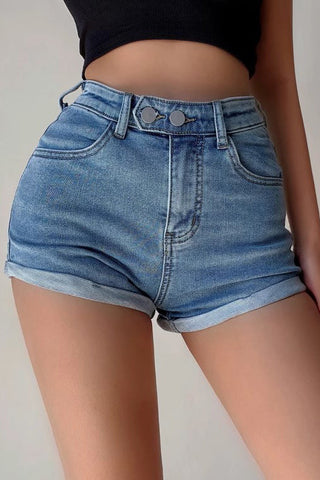 Sexy Jeansshorts mit hoher Taille