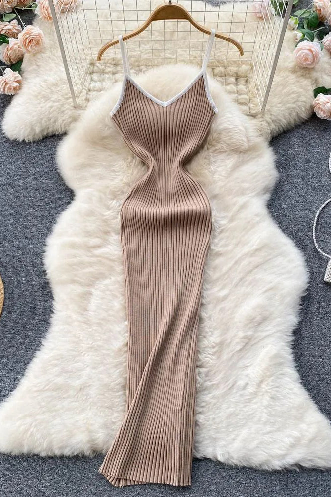 Sexy Package Hips Slim Elastic Knit Dress