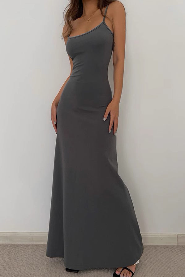 Robe longue sexy à bretelles