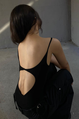 Spaghetti Strap Crop Backless Jumpsuit