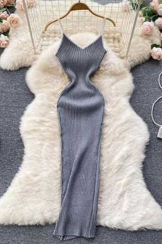 Sexy Package Hips Slim Elastic Knit Dress