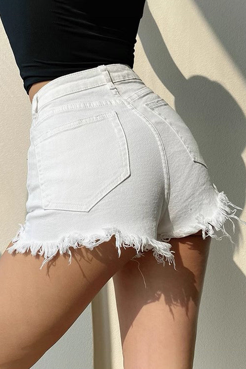 Jeansshorts mit hoher Taille