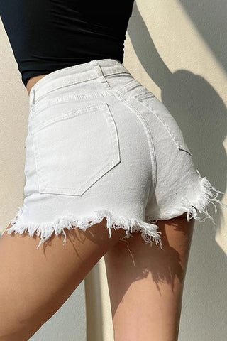 Short en jean taille haute