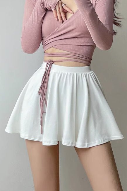 Two Piece Skirt Half Skirt High Waist A-Line Short Skirt