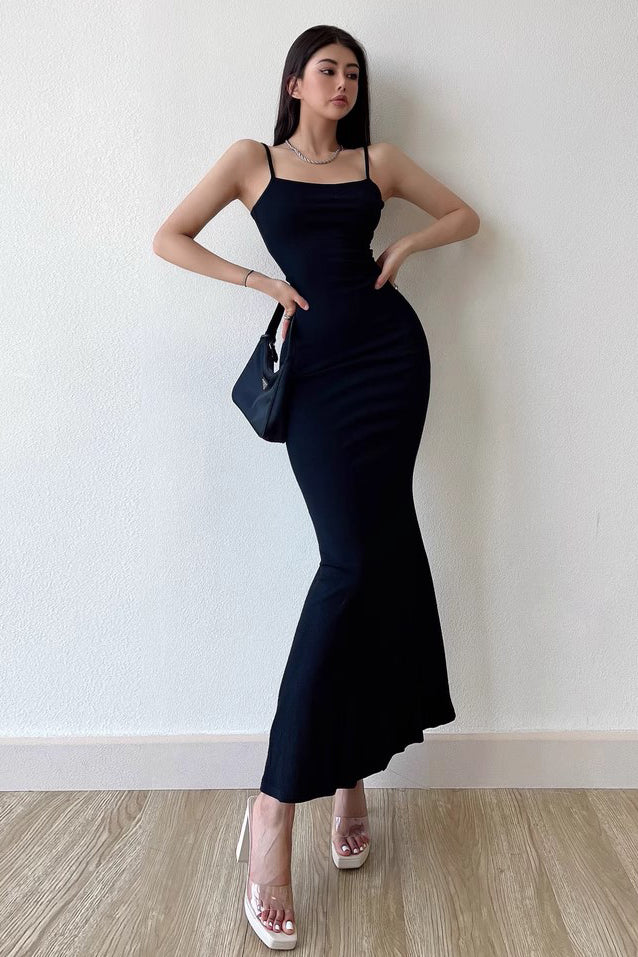 Sexy Slim Fit Slim Strap Wrap Hip Fishtail Dress