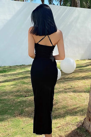 Off Shoulder Dress Backless Tight Split Dress