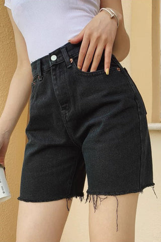 Retro-Jeansshorts mit hoher Taille