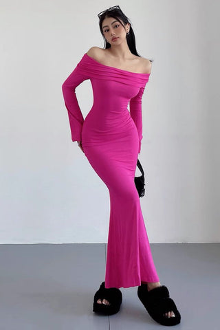 Sexy Off Shoulder Tight Wrapped Hip Fishtail Dress