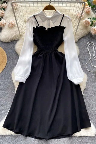 Casual A-line Two Piece Set Shirt Dress Elegant Party Dress