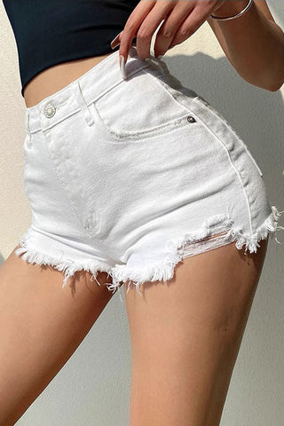 Short en jean taille haute