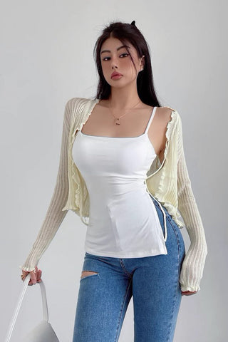 Thin Style Lace Knit Shirt Sunscreen Top