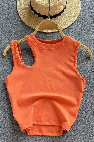 Tank Tops Hollow Out Sleeveless Casual Crop Tops