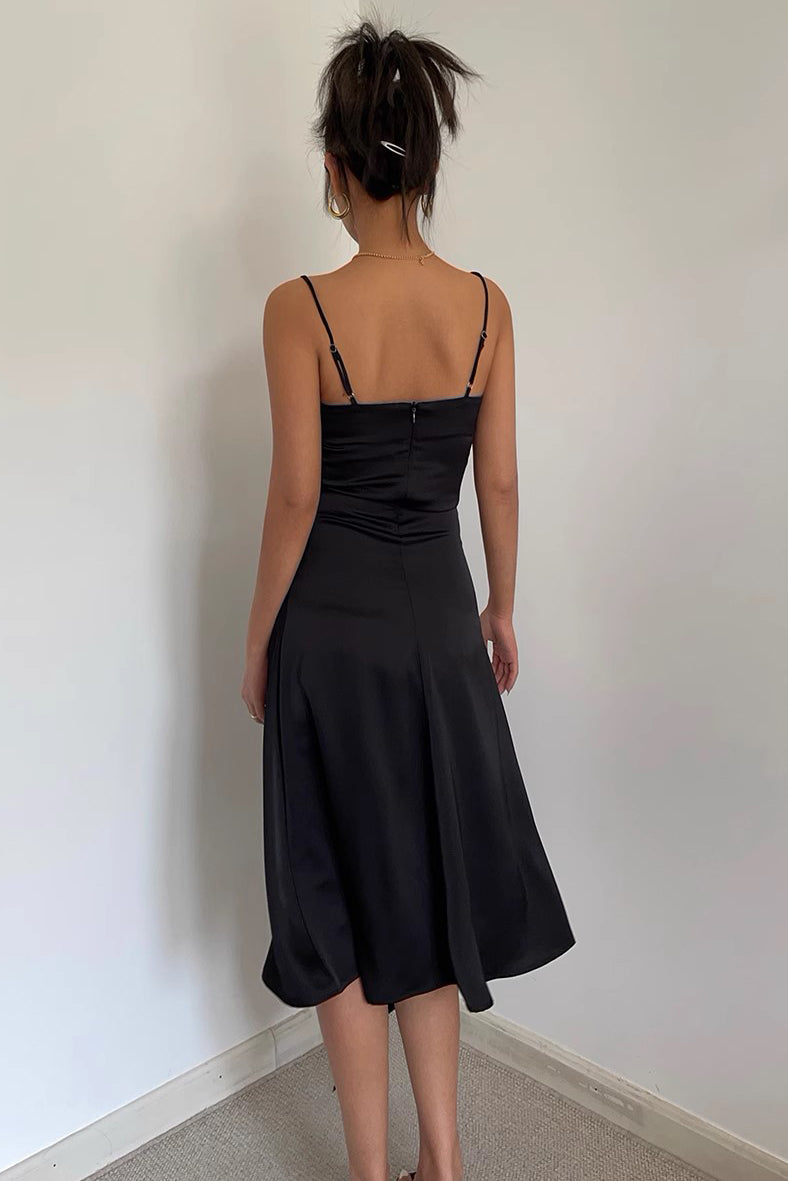 Sexy Backless Satin Strap Dress