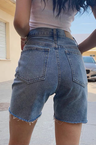 Retro High Waist Denim Shorts