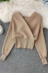 Elegant Long Batwing Sleeve Sweater Female Knitted Sweater Tops