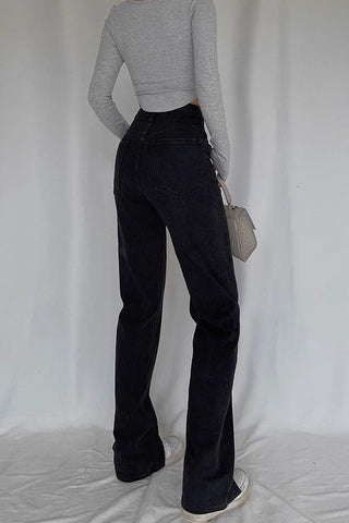 Split Trouser Legs High Waisted Jeans