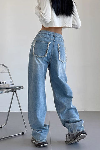 Wide Leg Pants High Waist Loose Straight Jeans Pants