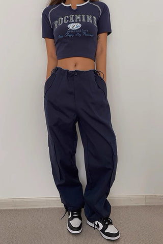 Three-Dimensional Large Pocket Pants With Pleated Cuffs For Casual Pants