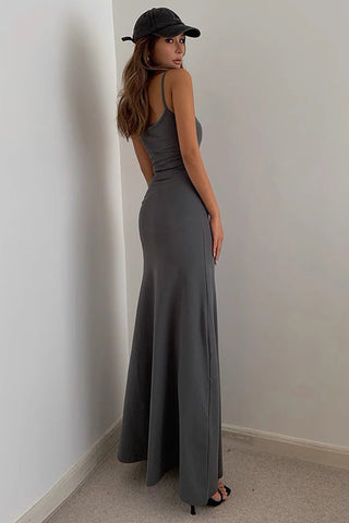 Robe longue sexy à bretelles