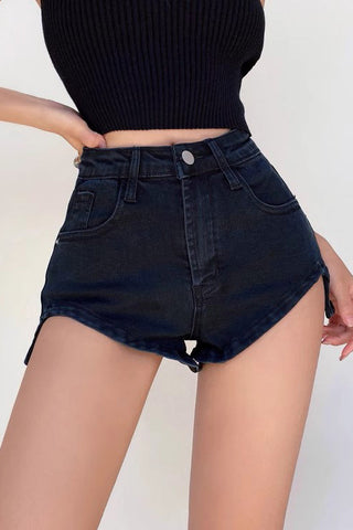 High Waist Tight Wrap Buttocks Denim Shorts