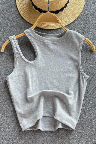 Tank Tops Hollow Out Sleeveless Casual Crop Tops