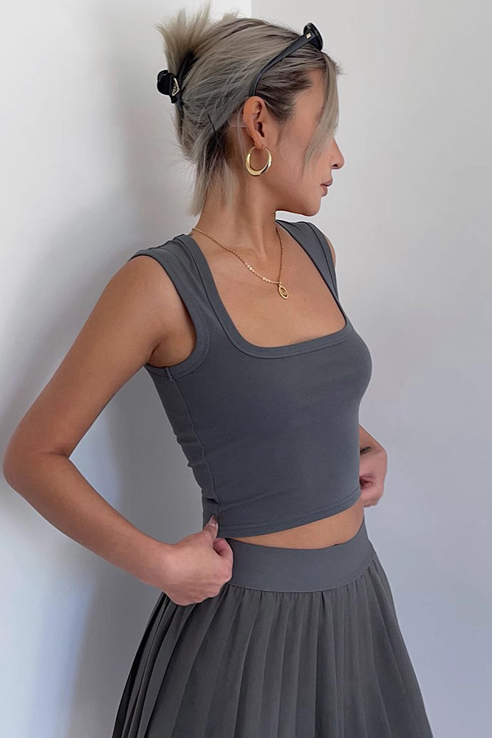 Sexy Sleeveless Square Neck Strap Tank Top