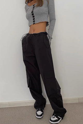 Three-Dimensional Large Pocket Pants With Pleated Cuffs For Casual Pants