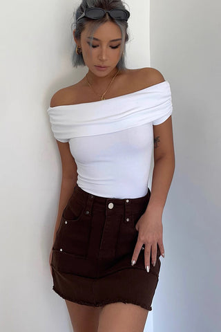 Short Sleeve Off Shoulder Top