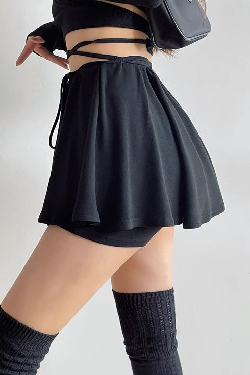 Two Piece Skirt Half Skirt High Waist A-Line Short Skirt