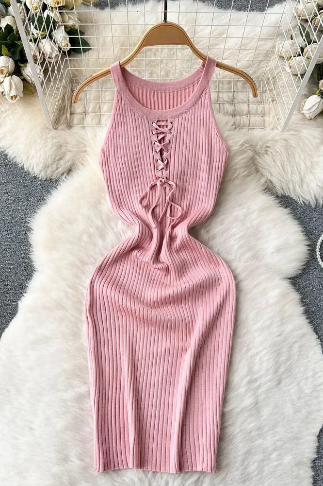 Paket Hüften Mini Kleid Gestrickte Bandage Bodycon Vestidos Kleid