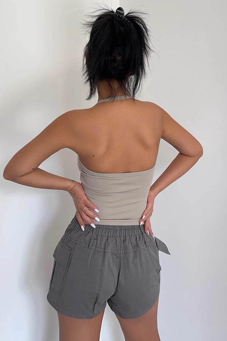 Backless V-Neck Halter Vest Tank Top