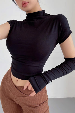 Round Neck Tight Top with Long Sleeve