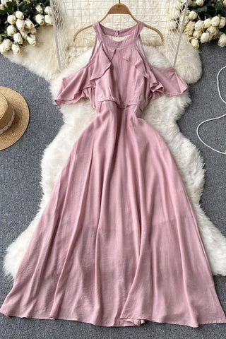 Romantic Ruffles Off Shoulder High Waist Long Dress