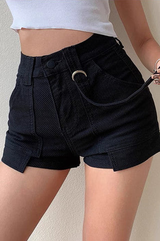 Lässige Jeansshorts mit hoher Taille und hochgezogenem Gesäß