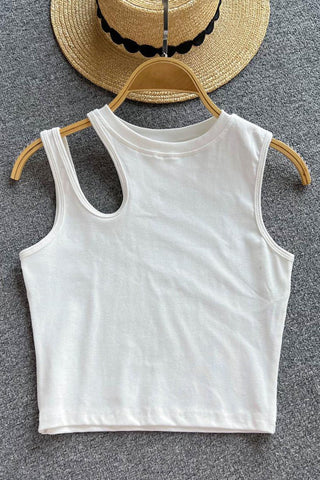 Tank Tops Hollow Out Sleeveless Casual Crop Tops