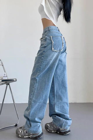 Wide Leg Pants High Waist Loose Straight Jeans Pants