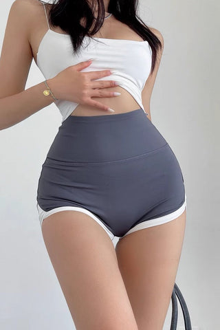 High Waist Abdominal Hip Lift Colorful Yoga Shorts Tight Elastic Sports Shorts