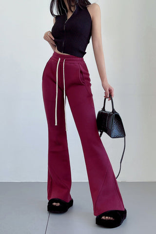 High Waist Bell Bottom Sweatpants Casual Plus Velvet Pants