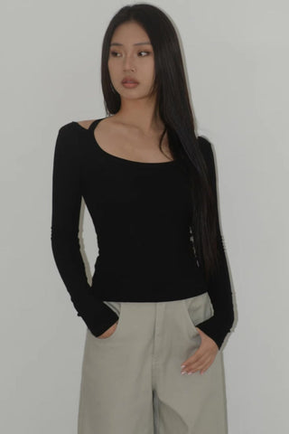 Halter Long Sleeve Solid Tops Shirts