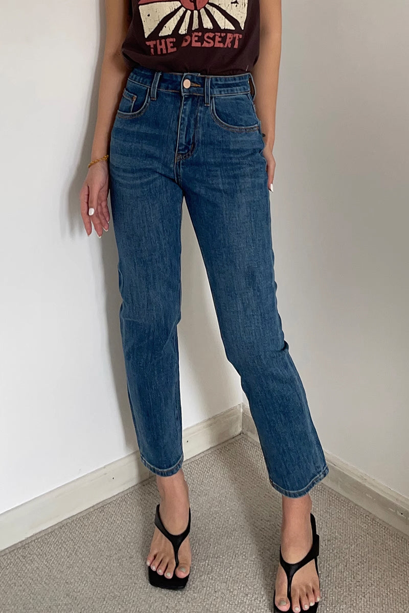 Slant Pocket Straight Leg Jeans