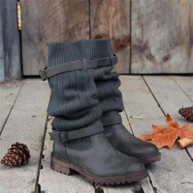 Elastic Elegant Winter Mid Claf Boots