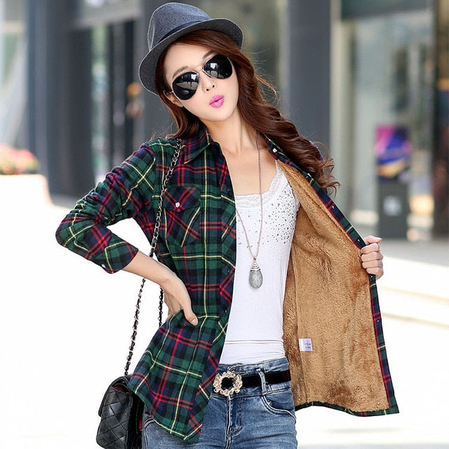 Plaid Design Warm Thick Winter Shirt Jackets