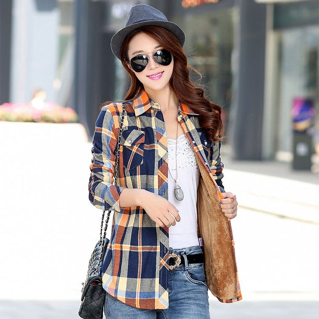 Plaid Design Warm Thick Winter Shirt Jackets