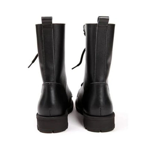 British Motorcycle Style Low Heel Ankle Boots