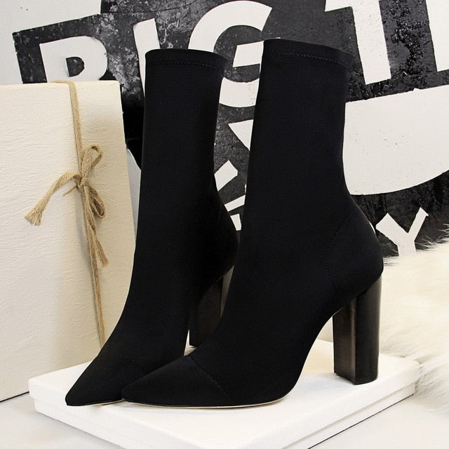 Thin Square Heel Elegant Winter Shoes