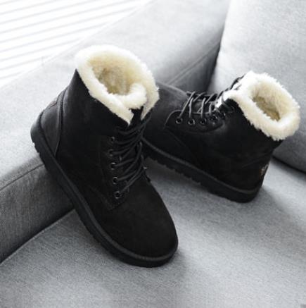 Female Plush Insole Suede Snow Boots