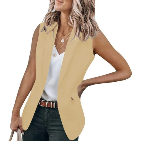 Excellent Soft Touch Comfortable Sleeveless Casual Blazers