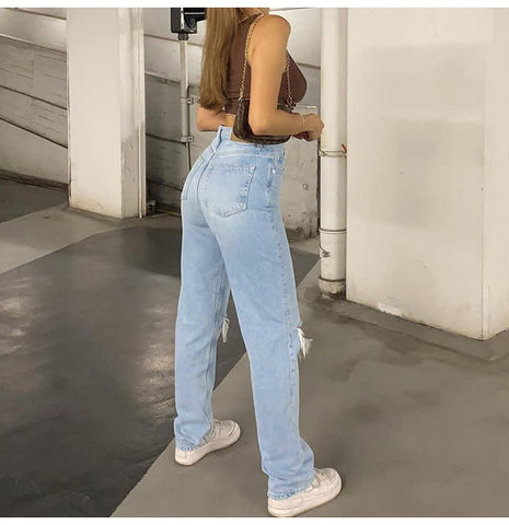 Isla Ripped Wide Leg Jeans