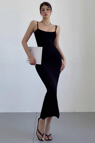 Pure Sexy Strap Bag Hip Fishtail Dress